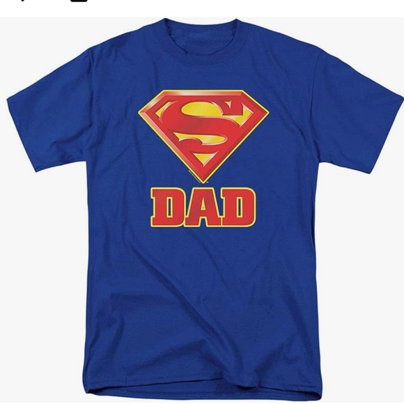Popfunk Store Classic Superman Superdad Dad Unisex Blue GRAPHIC T-SHIRT Medium - Picture 1 of 3